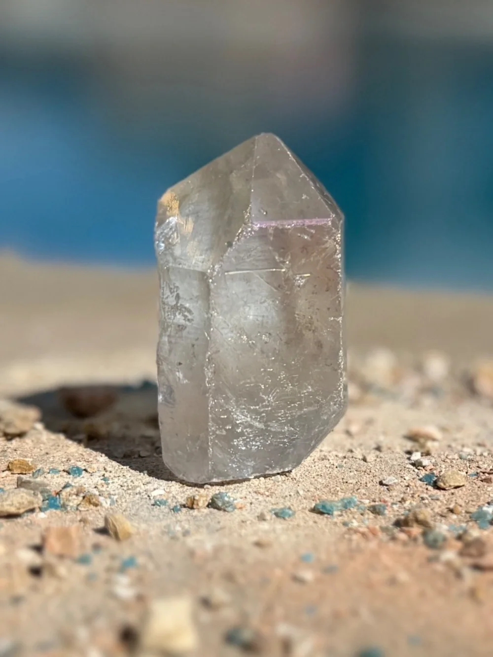 Bahia Angel Aura Grey Garden Phantom Quartz Crystal Point Tower
